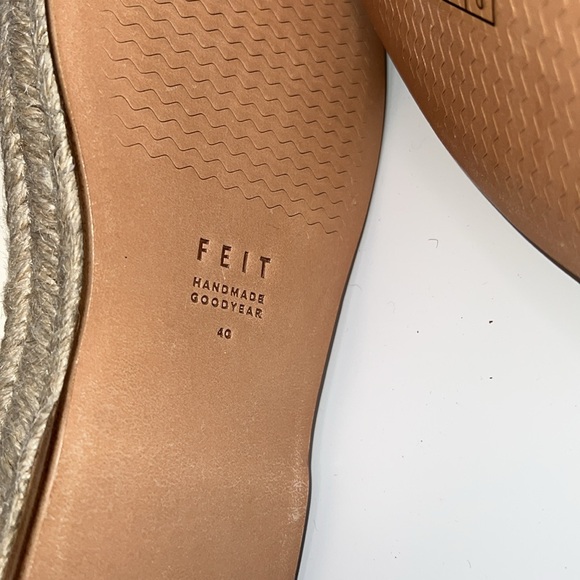 🥿NWT FEIT WOMENS ESPADRILLE TIE UP SHOES HAND SEWN IN COURT WHITE SIZE 40 - Picture 13 of 13